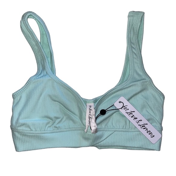 NWT For Love & Lemons Active Bra in Pastel Lime - Picture 3 of 7
